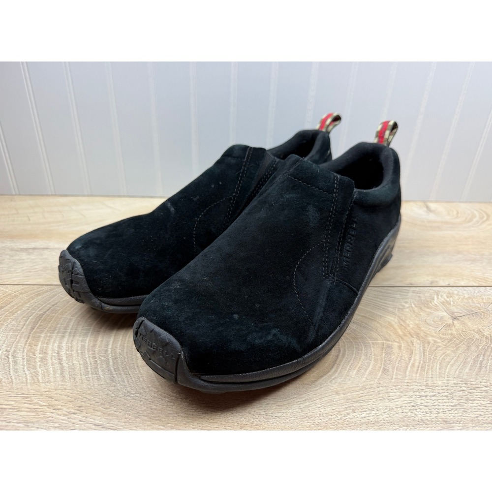 Merrell Jungle Moc Mens 13 Black Suede Leather Slip On Casual Shoes J60825